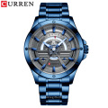 Curren 8381 Blue Stainless Steel Date and Week Quartz Watches for Men Best Selling Products in 2020